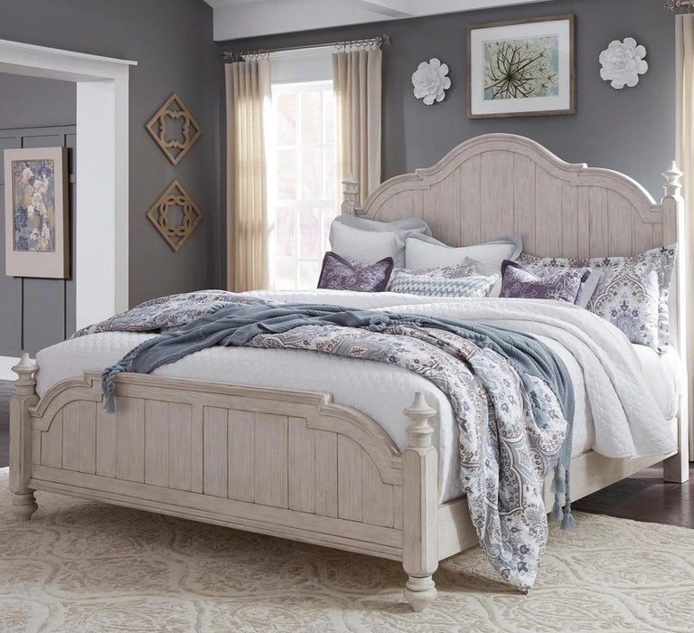 Liberty Furniture Farmhouse Reimagined King Poster Bed in Antique White - Furniture Max (Falls Church,VA) *