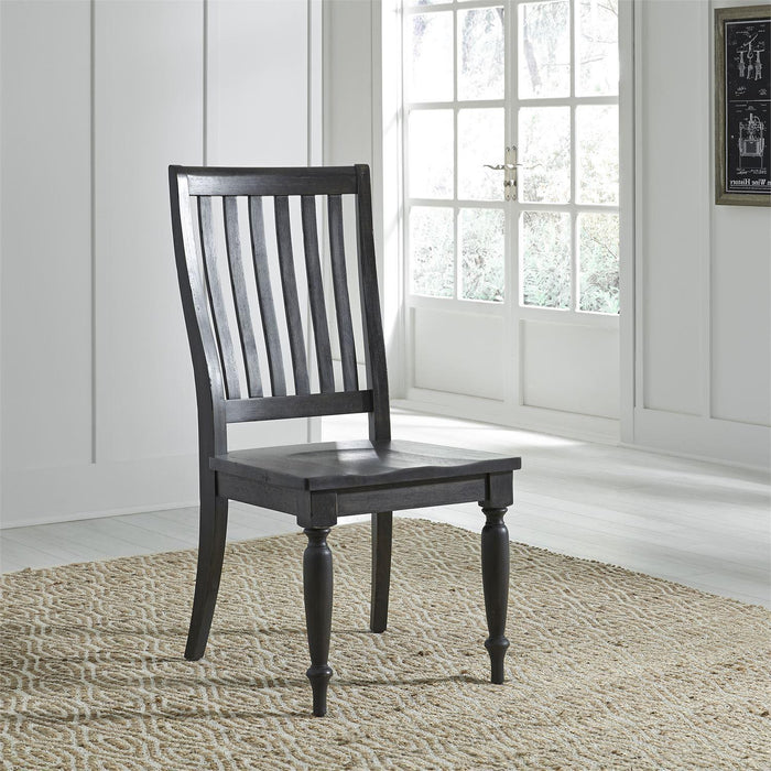 Liberty Furniture Harvest Home Slat Back Side Chair (RTA) in Chalkboard (Set of 2) - Furniture Max (Falls Church,VA) *