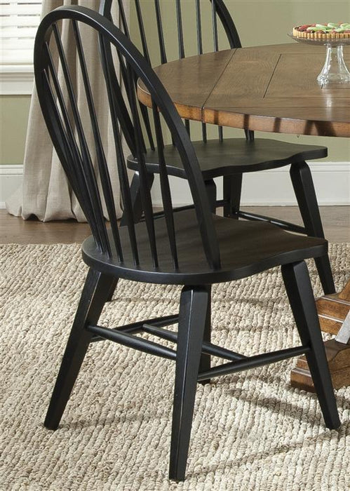 Liberty Furniture Hearthstone Windsor Back Side Chair  in Black (Set of 2) - Furniture Max (Falls Church,VA) *