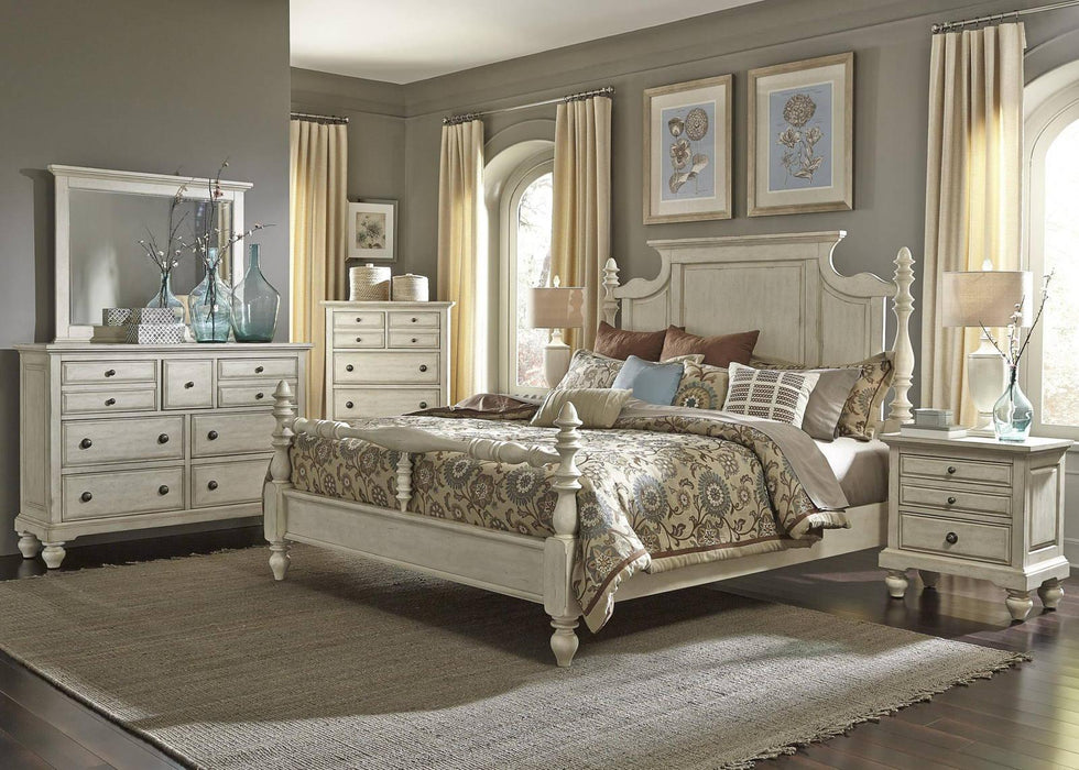 Liberty Furniture High Country King Poster Bed in White - Furniture Max (Falls Church,VA) *