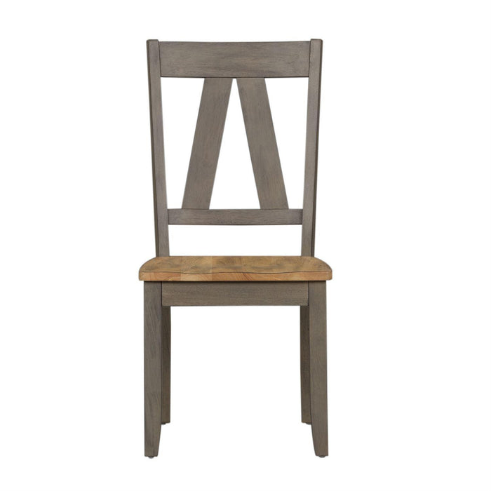 Liberty Furniture Lindsey Farm Splat Back Side Chair (RTA) in Gray and Sandstone (Set of 2) - Furniture Max (Falls Church,VA) *