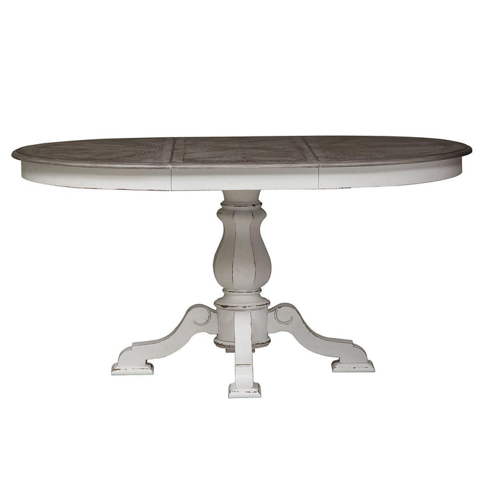 Liberty Furniture Magnolia Manor Round/Oval Pedestal Table in Antique White - Furniture Max (Falls Church,VA) *