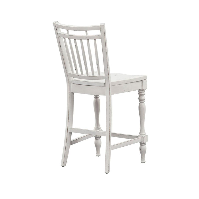 Liberty Furniture Magnolia Manor Spindle Back Counter Chair in Antique White - Furniture Max (Falls Church,VA) *