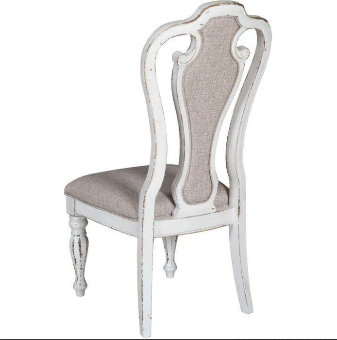 Liberty Furniture Magnolia Manor Upholstered Splat Back Side Chair in Antique White (Set of 2) - Furniture Max (Falls Church,VA) *