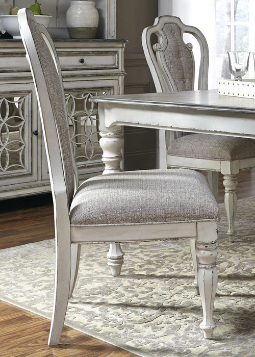 Liberty Furniture Magnolia Manor Upholstered Splat Back Side Chair in Antique White (Set of 2) - Furniture Max (Falls Church,VA) *