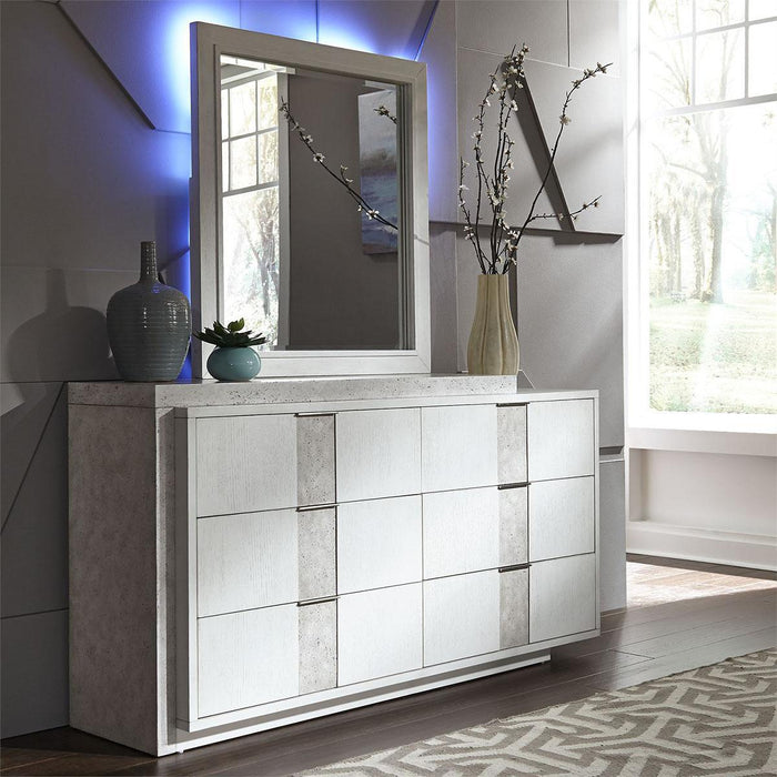 Liberty Furniture Mirage 6 Drawer Dresser in Wirebrushed White - Furniture Max (Falls Church,VA) *