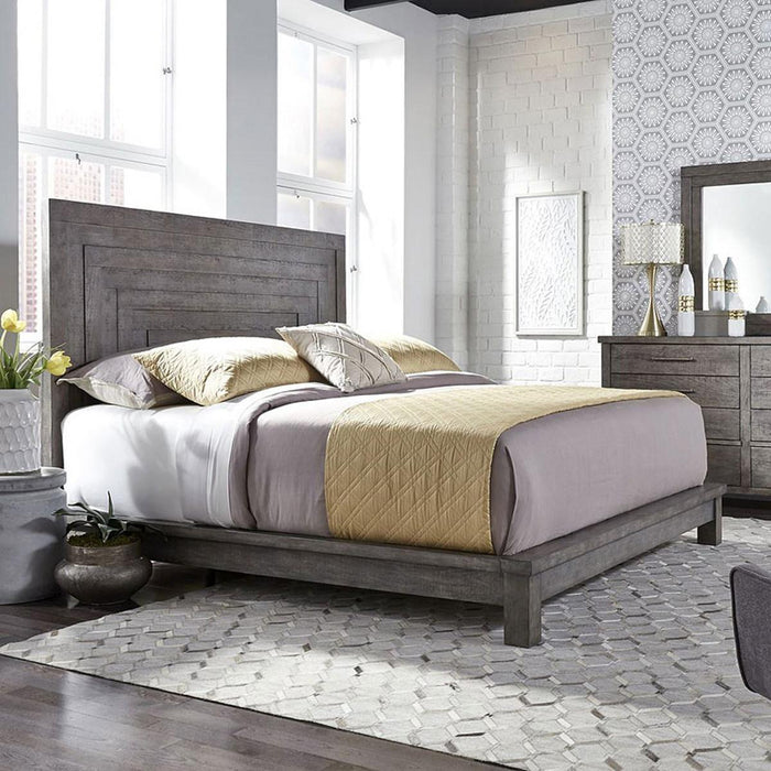Liberty Furniture Modern Farmhouse King Platform Bed in Dusty Charcoal - Furniture Max (Falls Church,VA) *