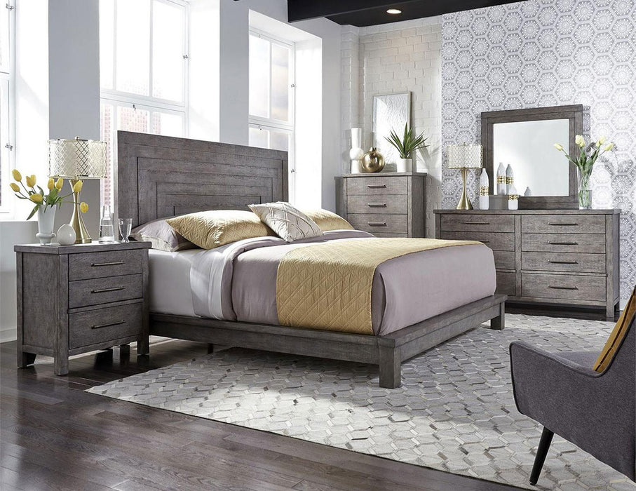 Liberty Furniture Modern Farmhouse King Platform Bed in Dusty Charcoal - Furniture Max (Falls Church,VA) *