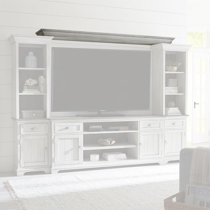 Liberty Furniture Ocean Isle Entertainment Center with Piers in Antique White with Weathered Pine - Furniture Max (Falls Church,VA) *