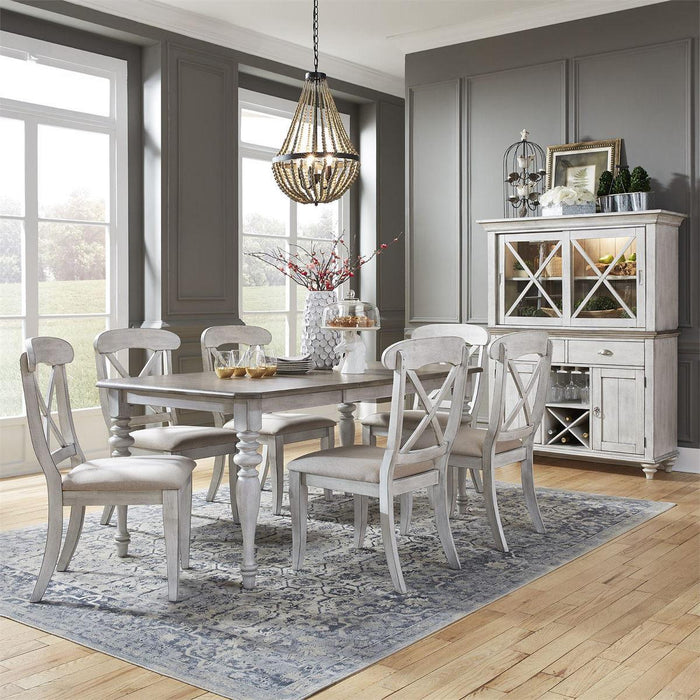 Liberty Furniture Ocean Isle Buffet with Hutch in Antique White with Weathered Pine - Furniture Max (Falls Church,VA) *