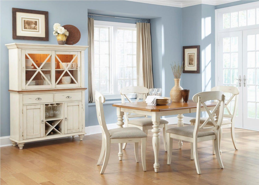 Liberty Furniture Ocean Isle Upholstered X Back Side Chair (Set of 2) in Bisque with Natural Pine - Furniture Max (Falls Church,VA) *