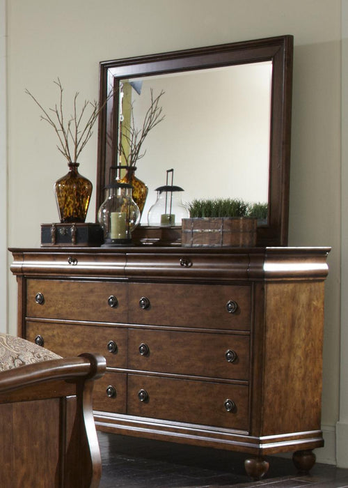 Liberty Furniture Rustic Traditions Landscape Mirror in Rustic Cherry - Furniture Max (Falls Church,VA) *
