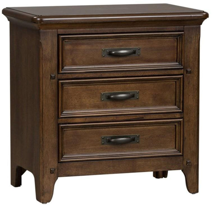 Liberty Furniture Saddlebrook 3 Drawer Nightstand in Tobacco Brown - Furniture Max (Falls Church,VA) *
