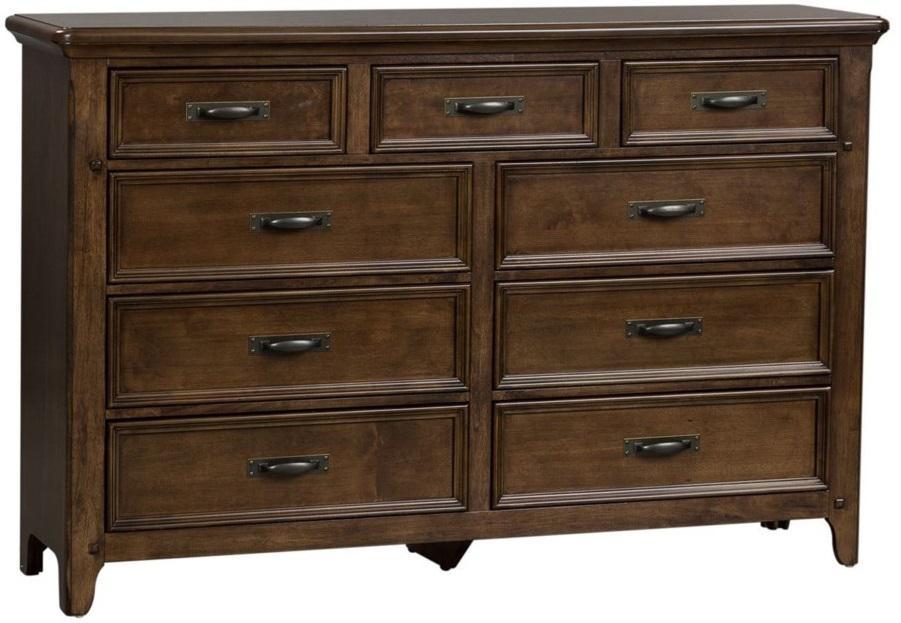 Liberty Furniture Saddlebrook 9 Drawer Dresser in Tobacco Brown - Furniture Max (Falls Church,VA) *