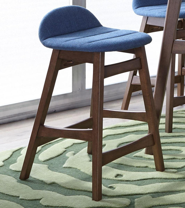 Liberty Furniture Space Saver Barstool30 (Blue) in Satin Walnut (Set of 2) - Furniture Max (Falls Church,VA) *