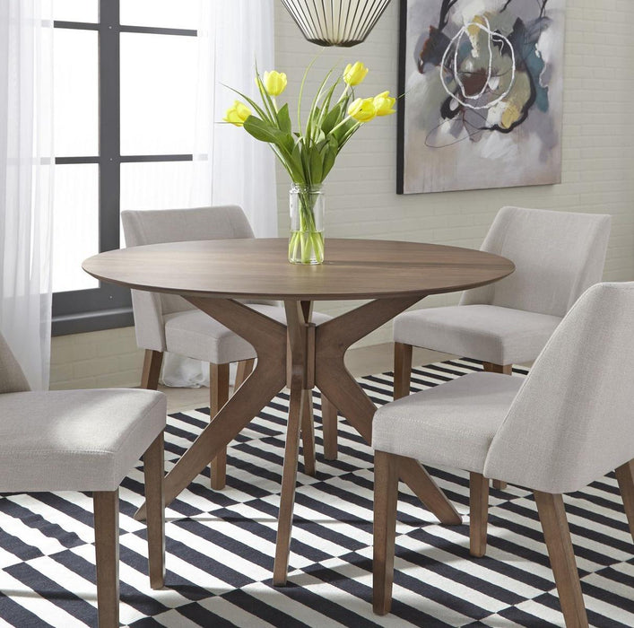Liberty Furniture Space Saver Round Pedestal Table in Satin Walnut - Furniture Max (Falls Church,VA) *
