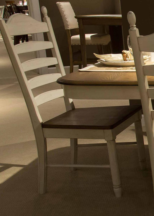 Liberty Furniture Springfield Ladder Back Side Chair in Honey and Cream (Set of 2) - Furniture Max (Falls Church,VA) *