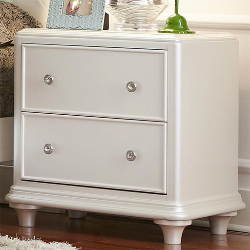 Liberty Furniture Stardust 2 Drawer Nightstand in Iridescent White - Furniture Max (Falls Church,VA) *