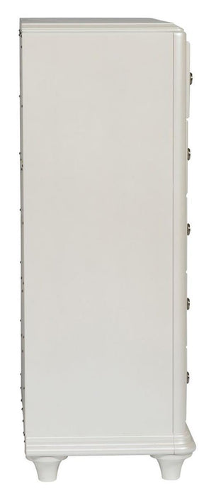 Liberty Furniture Stardust 5 Drawer Chest in Iridescent White - Furniture Max (Falls Church,VA) *