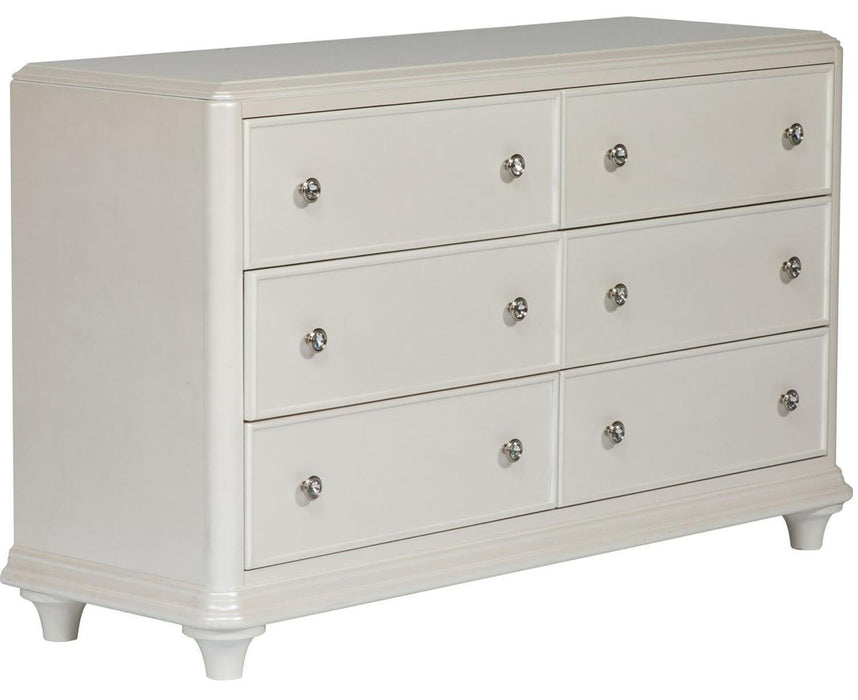 Liberty Furniture Stardust 6 Drawer Dresser in Iridescent White - Furniture Max (Falls Church,VA) *