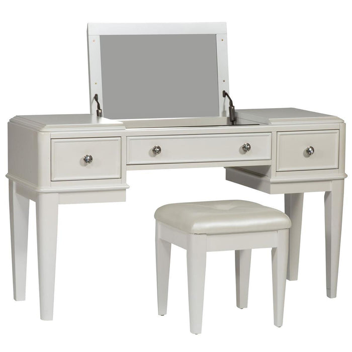 Liberty Furniture Stardust Vanity Stool in Iridescent White - Furniture Max (Falls Church,VA) *