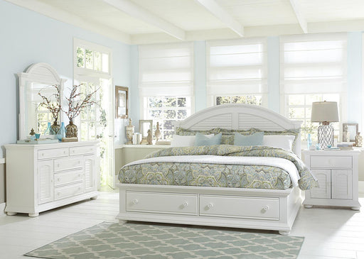 Liberty Furniture Summer House Queen with Storage Panel Bed in Oyster White - Furniture Max (Falls Church,VA) *