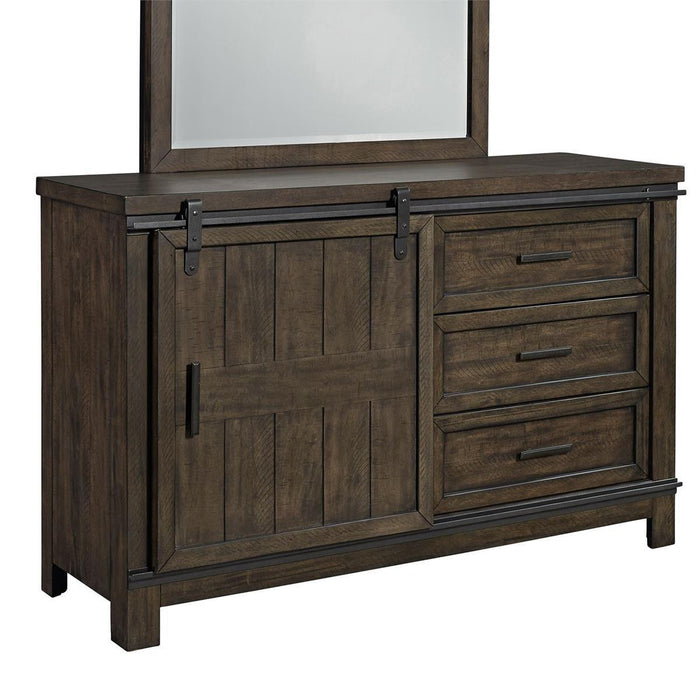Liberty Furniture Thornwood Hills Barn Door Dresser in Rock Beaten Gray - Furniture Max (Falls Church,VA) *