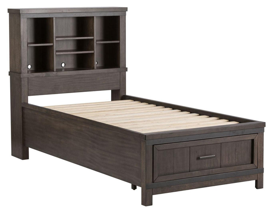 Liberty Furniture Thornwood Hills Full Bookcase Bed in Rock Beaten Gray - Furniture Max (Falls Church,VA) *