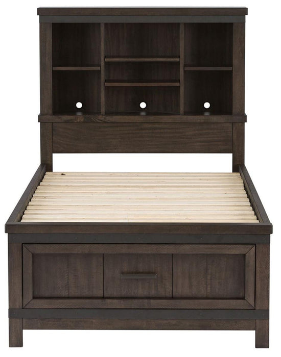 Liberty Furniture Thornwood Hills Full Bookcase Bed in Rock Beaten Gray - Furniture Max (Falls Church,VA) *