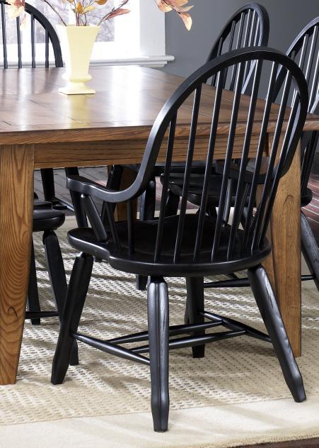 Liberty Furniture Treasures Bow Back Arm Chair in Black (Set of 2) - Furniture Max (Falls Church,VA) *
