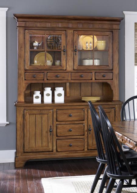 Liberty Furniture Treasures Complete China in Rustic Oak Finish - Furniture Max (Falls Church,VA) *