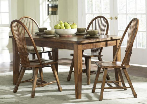 Liberty Furniture Treasures Solid Top Leg Table in Rustic Oak Finish - Furniture Max (Falls Church,VA) *