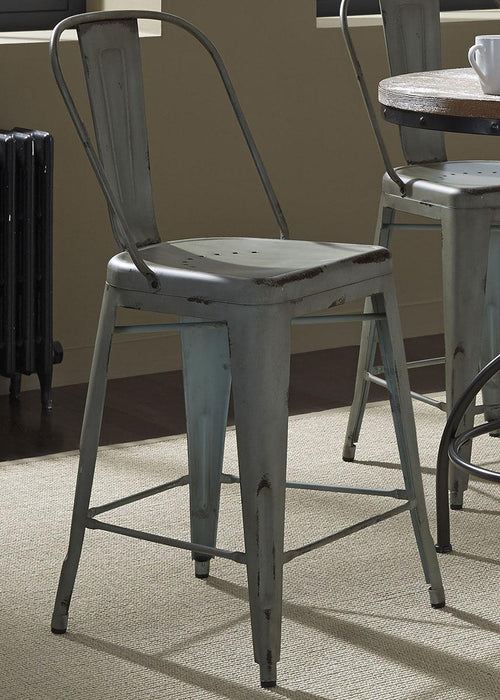 Liberty Furniture Vintage Dining Series  Bow Back Counter Chair in Green (Set of 2) - Furniture Max (Falls Church,VA) *