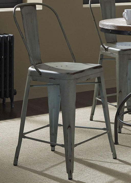 Liberty Furniture Vintage Dining Series  Bow Back Counter Chair in Green (Set of 2) - Furniture Max (Falls Church,VA) *
