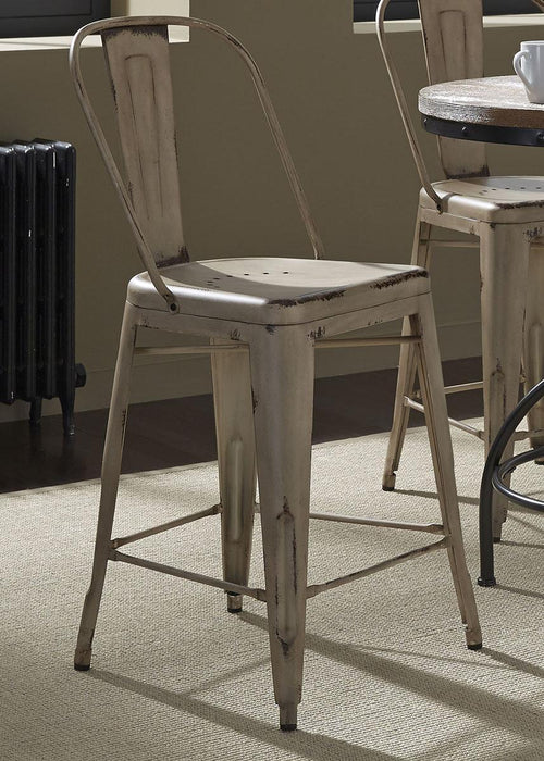 Liberty Furniture Vintage Dining Series  Bow Back Counter Chair in White (Set of 2) - Furniture Max (Falls Church,VA) *