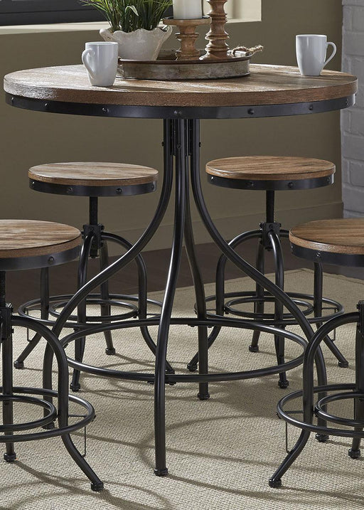 Liberty Furniture Vintage Dining Series Pub Table in Weathered Gray with Black Metal - Furniture Max (Falls Church,VA) *