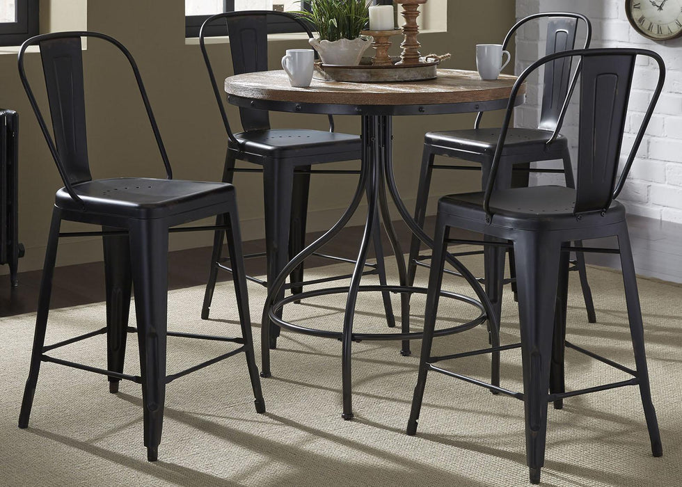 Liberty Furniture Vintage Dining Series  Bow Back Counter Chair in Black (Set of 2) - Furniture Max (Falls Church,VA) *