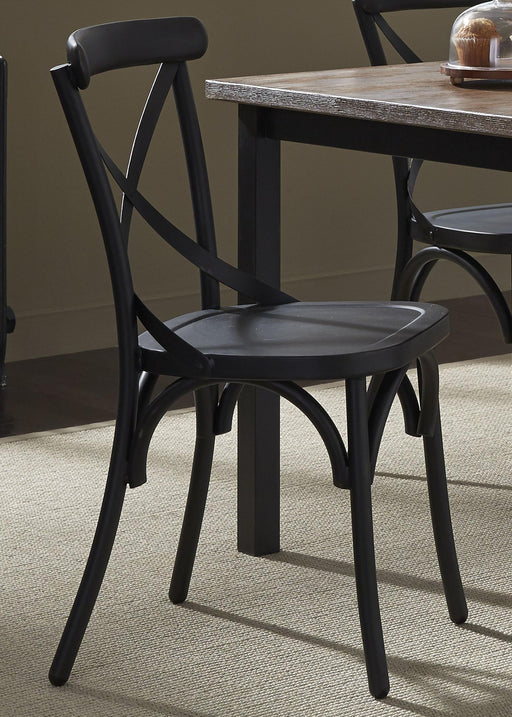 Liberty Furniture Vintage Dining Series X-Back Dining Side Chair in Black (Set of 2) - Furniture Max (Falls Church,VA) *