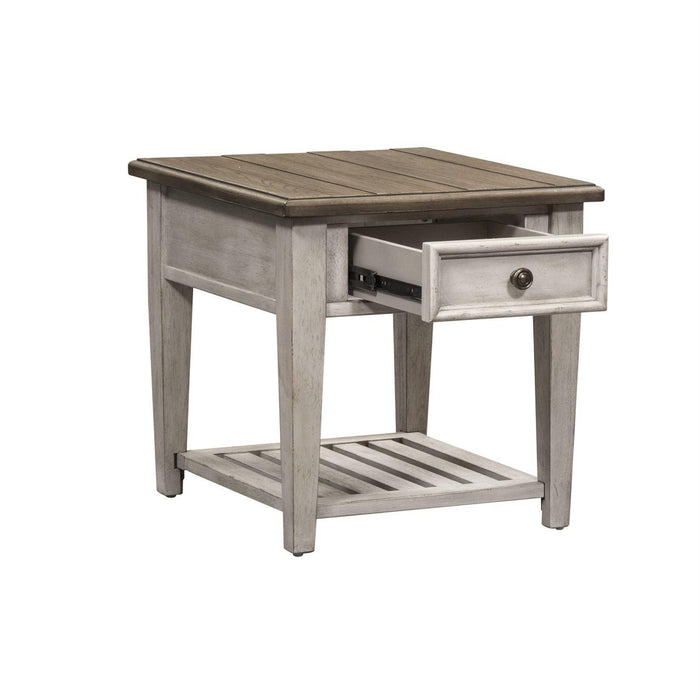 Liberty Heartland Drawer End Table in Antique White - Furniture Max (Falls Church,VA) *