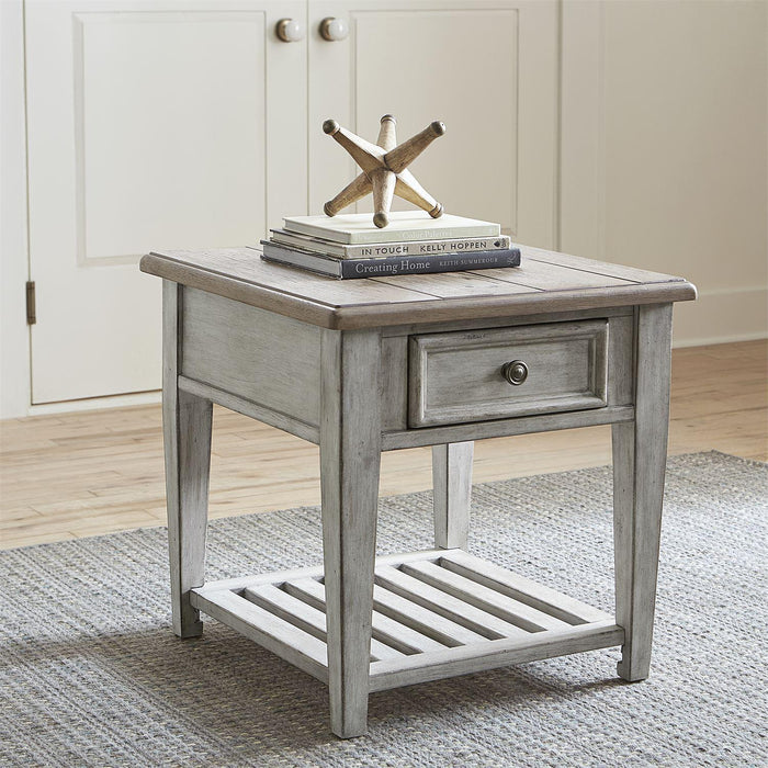 Liberty Heartland Drawer End Table in Antique White - Furniture Max (Falls Church,VA) *