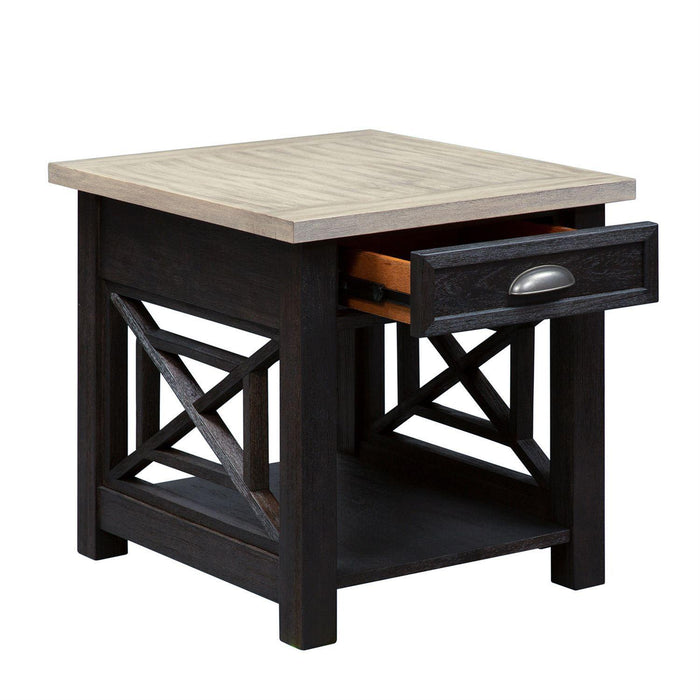 Liberty Heatherbrook Drawer End Table in Charcoal and Ash - Furniture Max (Falls Church,VA) *