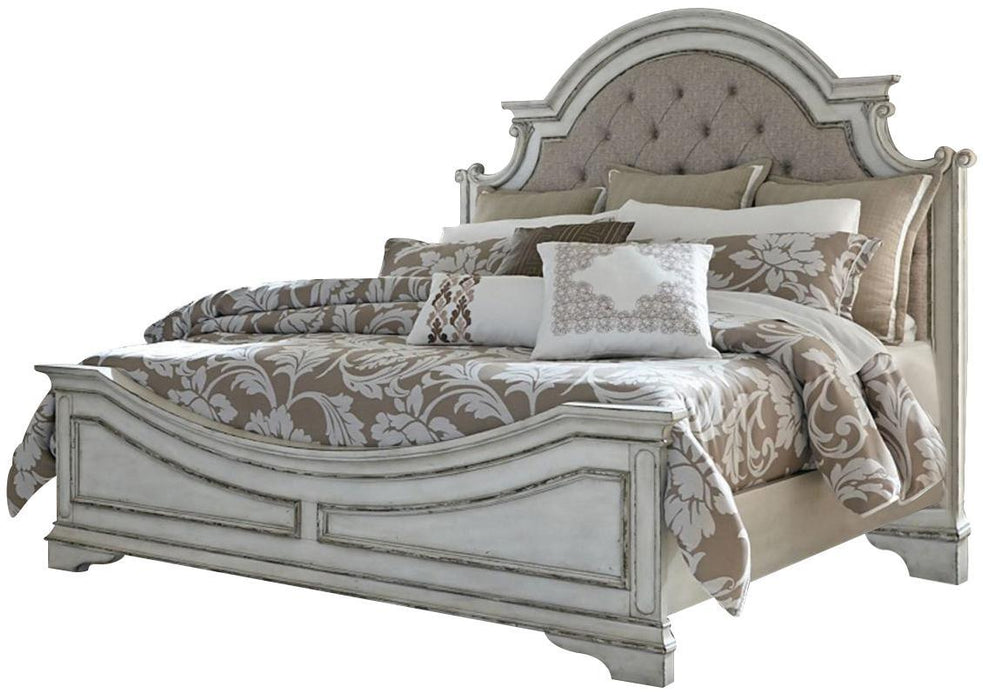 Liberty Magnolia Manor King Upholstered Panel Headboard in Antique White - Furniture Max (Falls Church,VA) *