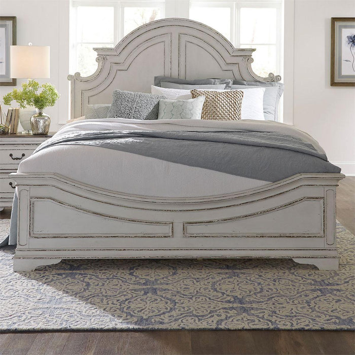Liberty Magnolia Manor King Panel Bed in Antique White - Furniture Max (Falls Church,VA) *