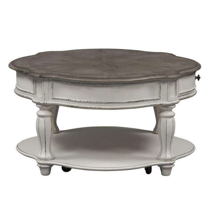 Liberty Magnolia Manor Round Cocktail Table in Antique White - Furniture Max (Falls Church,VA) *