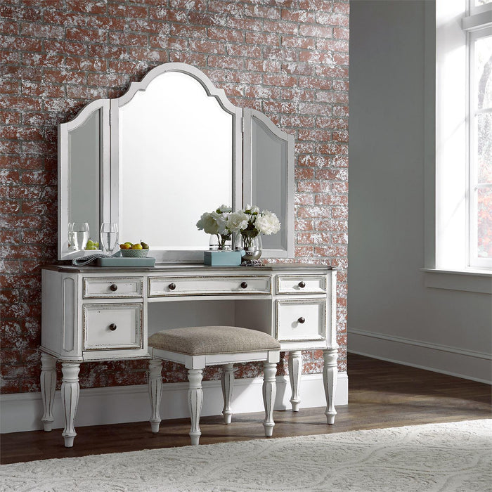 Liberty Magnolia Manor Vanity Stool in Antique White - Furniture Max (Falls Church,VA) *