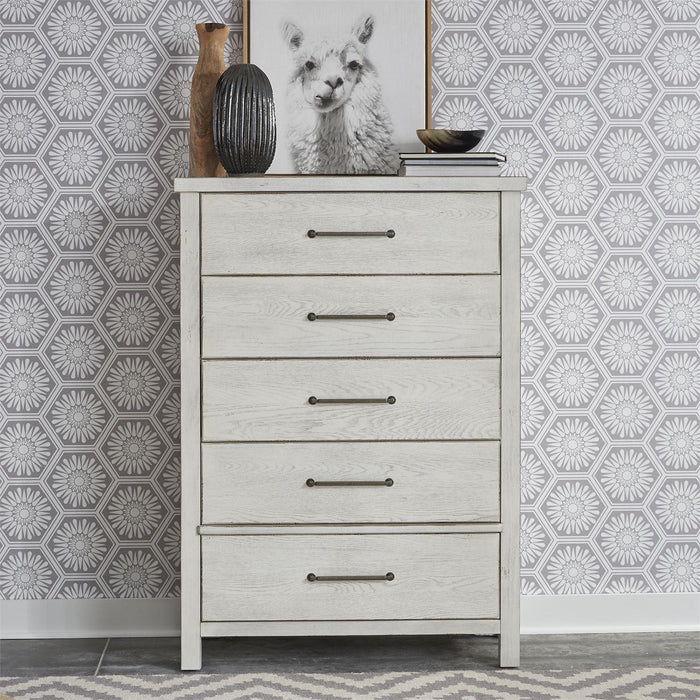 Liberty Modern Farmhouse 5 Drawer Chest in White - Furniture Max (Falls Church,VA) *