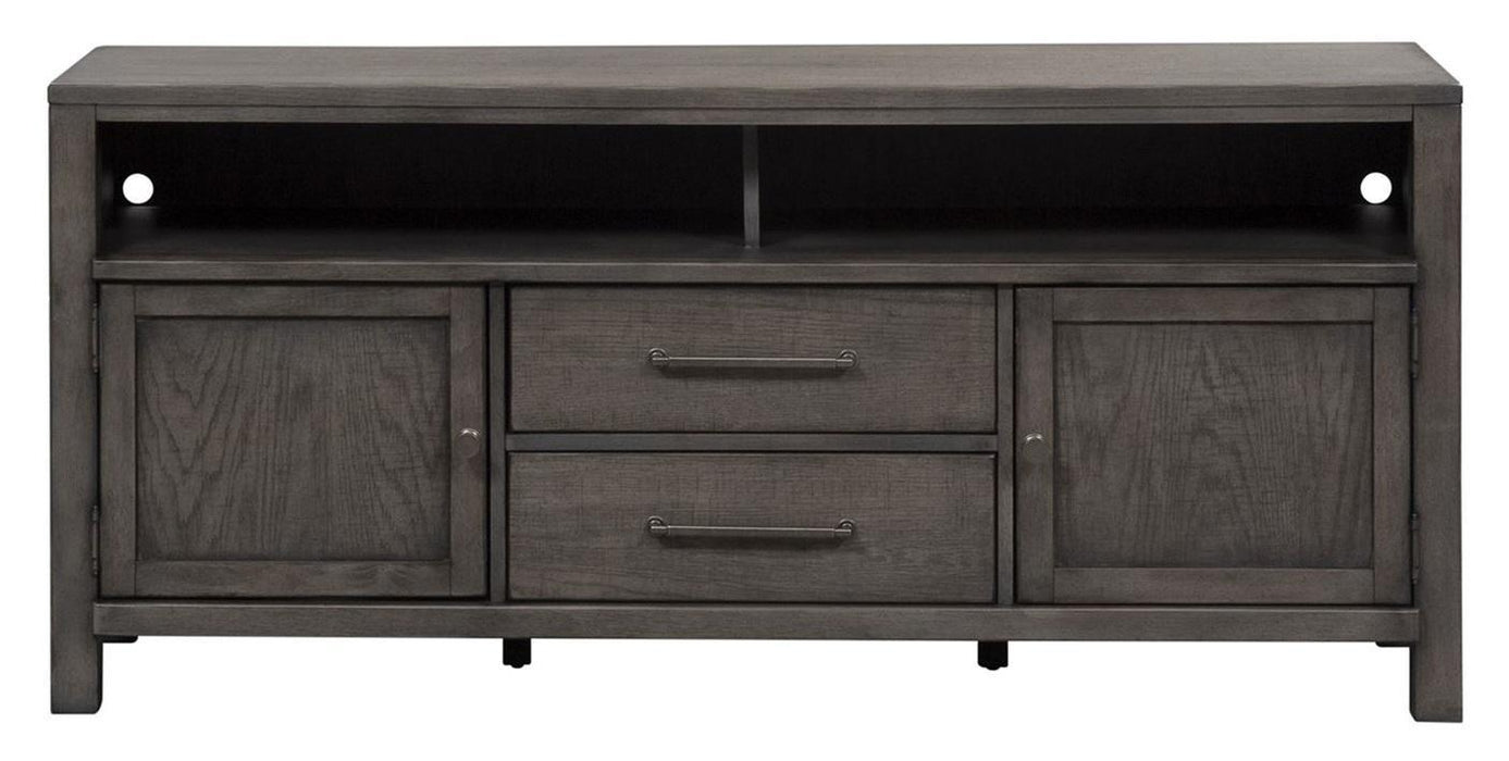 Liberty Modern Farmhouse 66" Entertainment Center with Piers in Dusty Charcoal - Furniture Max (Falls Church,VA) *