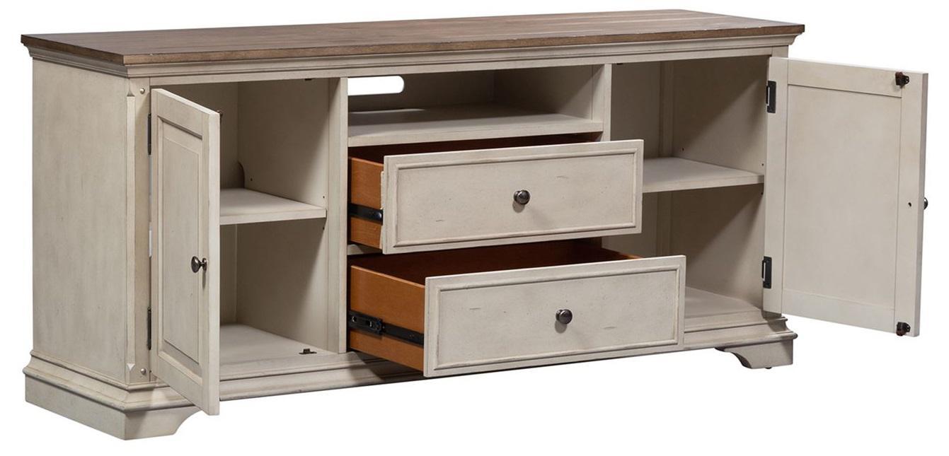 Liberty Morgan Creek 66" TV Console in Antique White - Furniture Max (Falls Church,VA) *