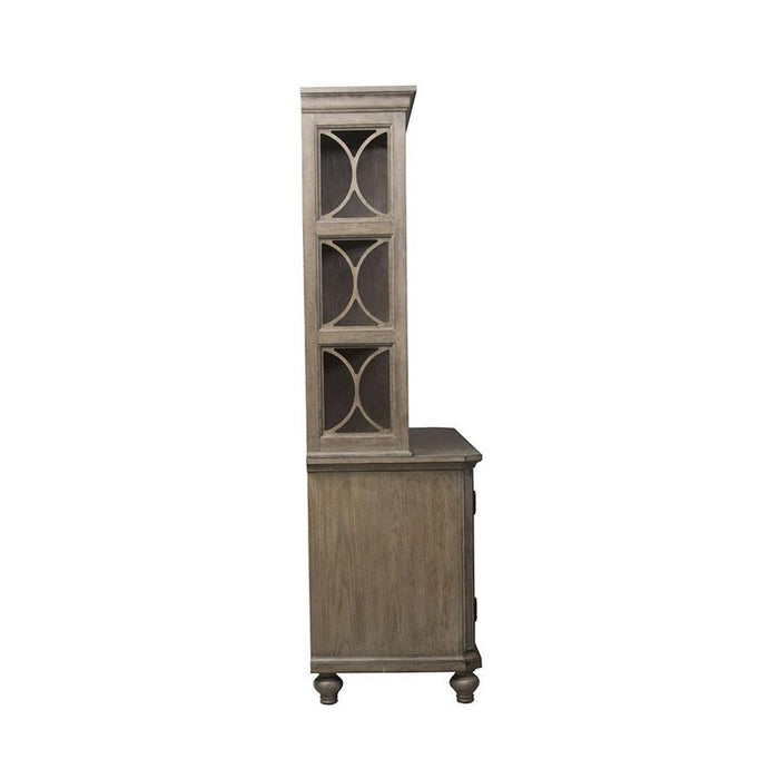 Liberty Simply Elegant Credenza with Hutch in Heathered Taupe - Furniture Max (Falls Church,VA) *