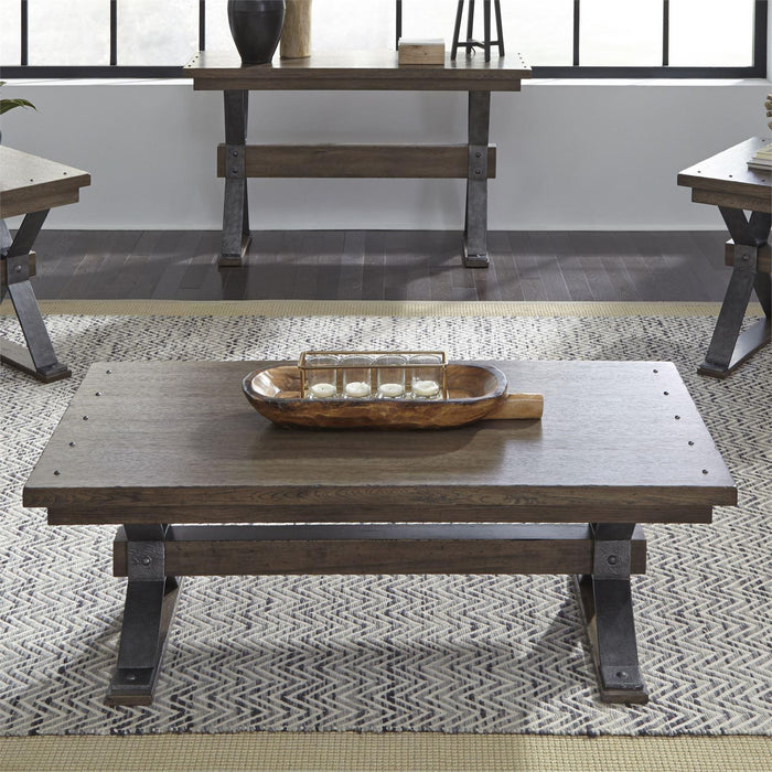 Liberty Sonoma Road Rectangular Cocktail Table in Weathered Beaten Bark - Furniture Max (Falls Church,VA) *
